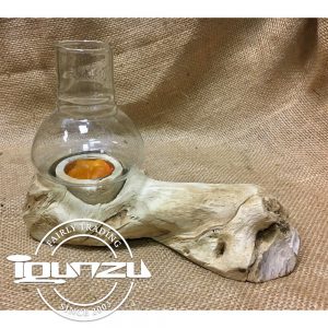 Hand Carved Bleached Teak Root Tealight Holder