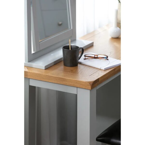Cottage Oak Dressing Table - French Grey - Fairtrade gifts from Iguazu