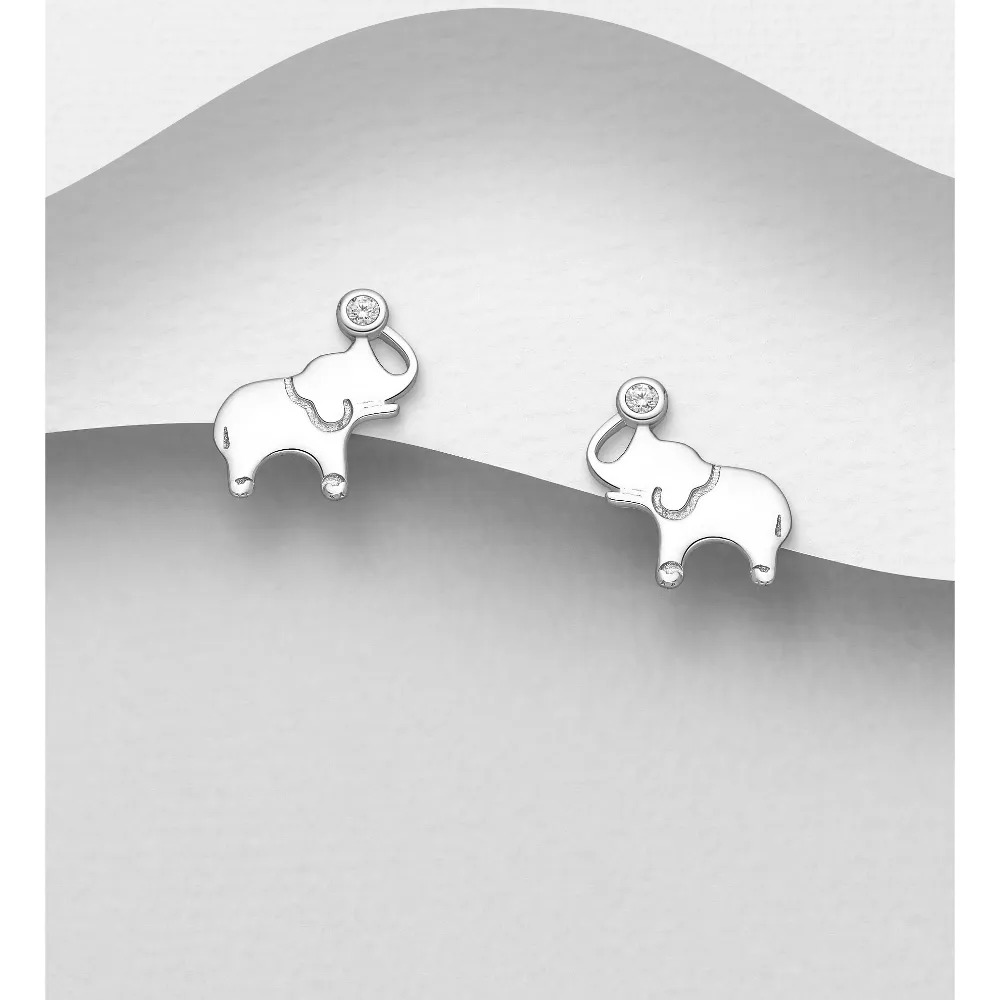 CZ Studs - Elephant
