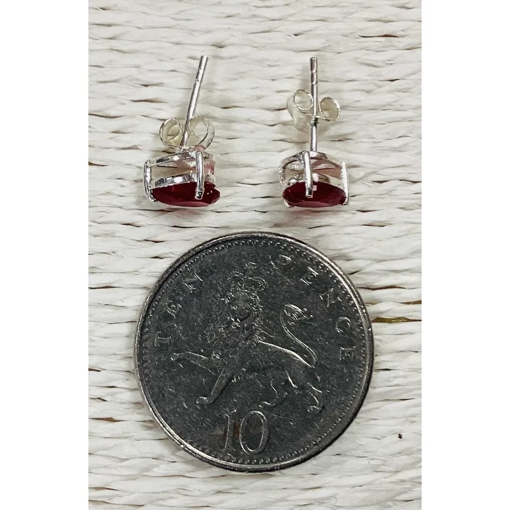 Garnet Studs - Teardrop - Image 5