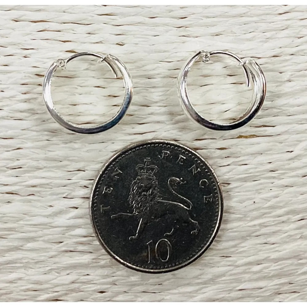 Silver Hoops - Small - Image 5