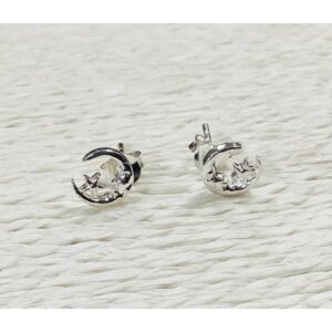 Silver Studs - Half Moon