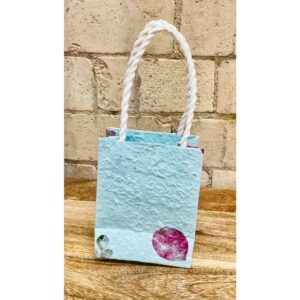 Saa Gift Bag with Petals - Turquoise - 5"x4"
