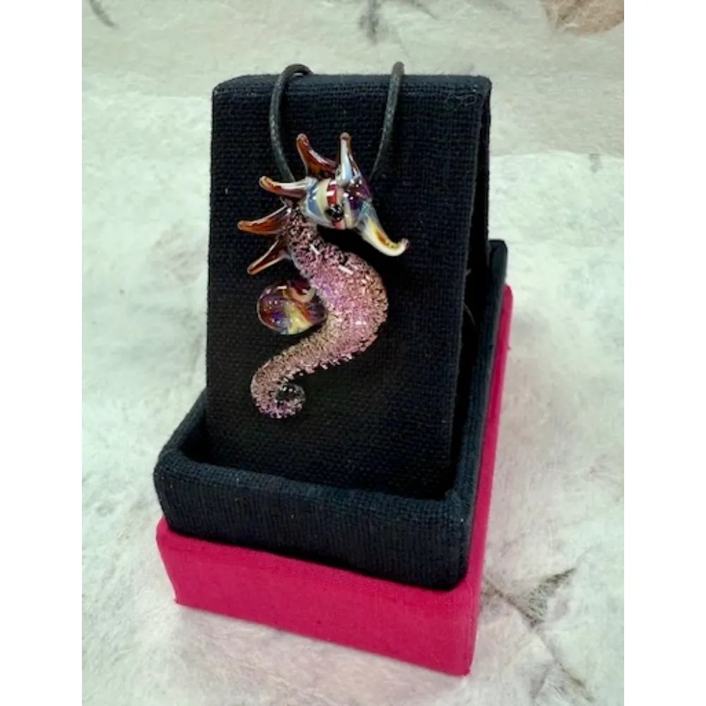 Hand Blown Glass Pendant - Sea Horse - Image 4