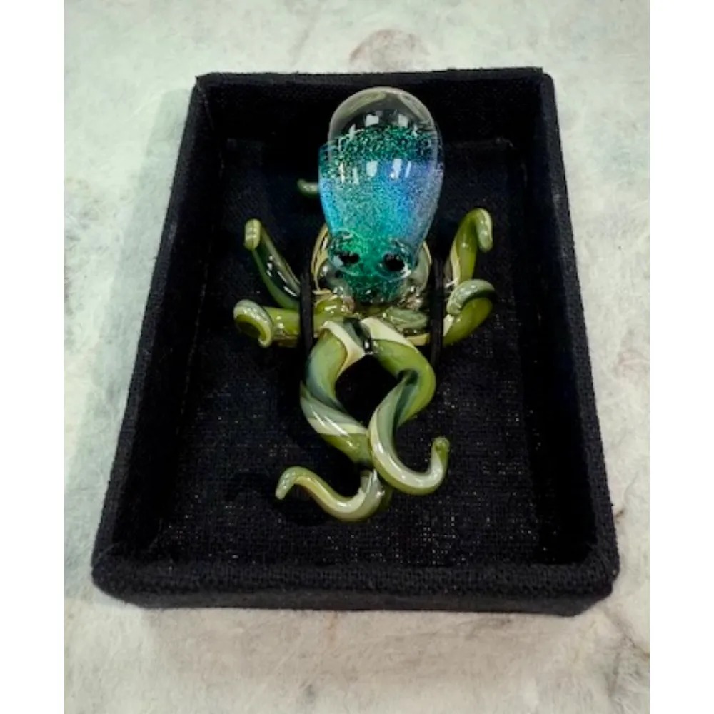 Hand Blown Glass Sculpture - Small - Octopus - Image 3