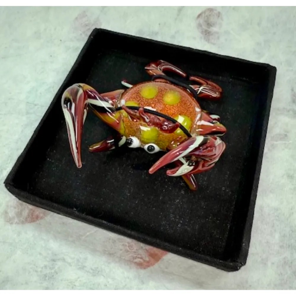 Hand Blown Glass Sculpture - Large - Crab - Image 5