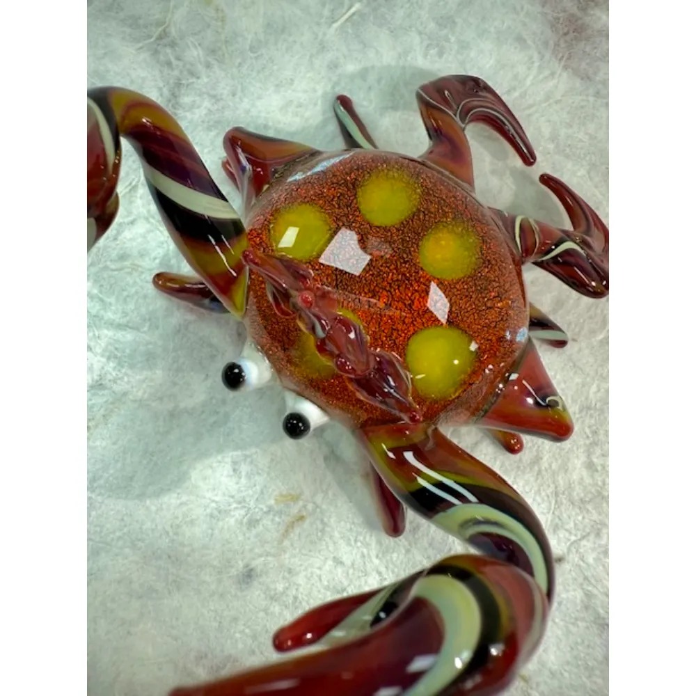 Hand Blown Glass Sculpture - Large - Crab - Image 4