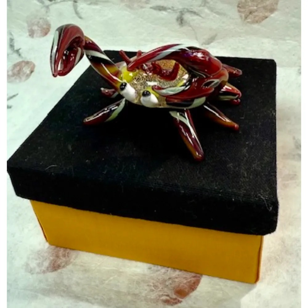 Hand Blown Glass Sculpture - Large - Crab - Image 3