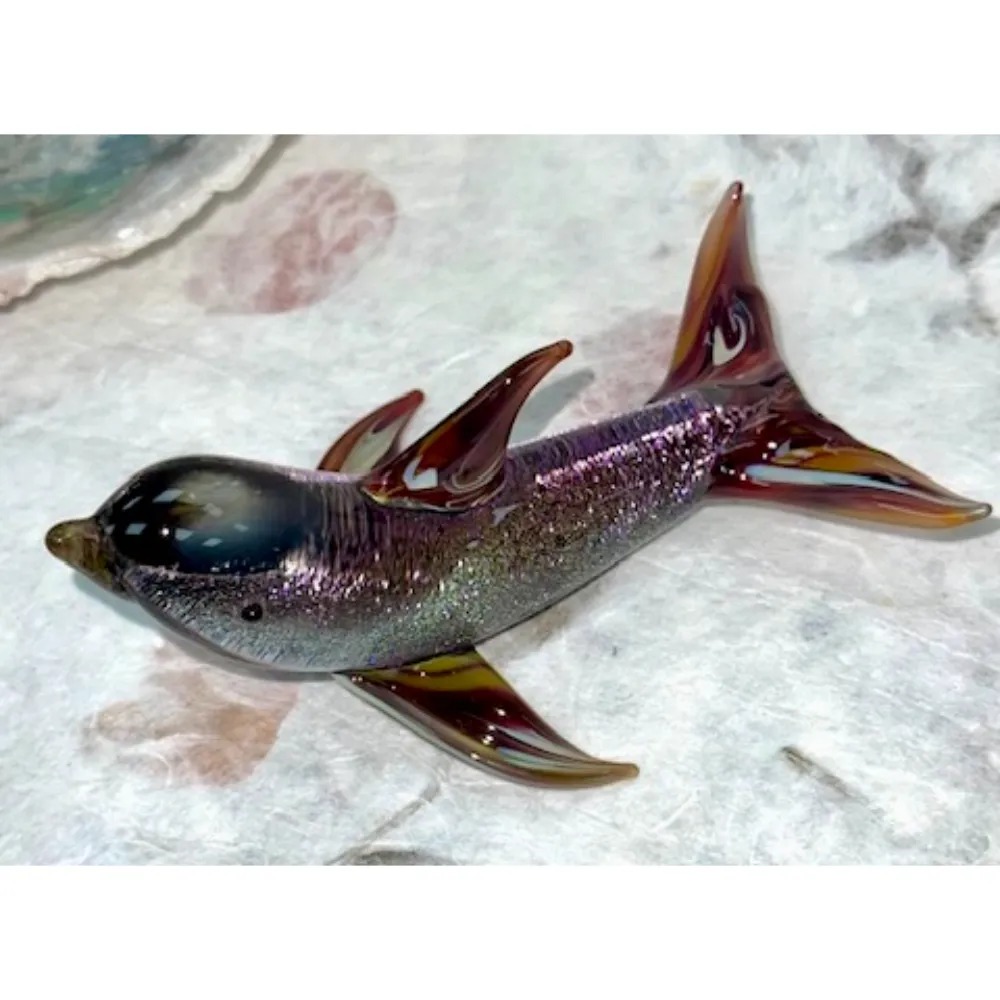 Hand Blown Glass Sculpture - Large - Dolphin - Image 6