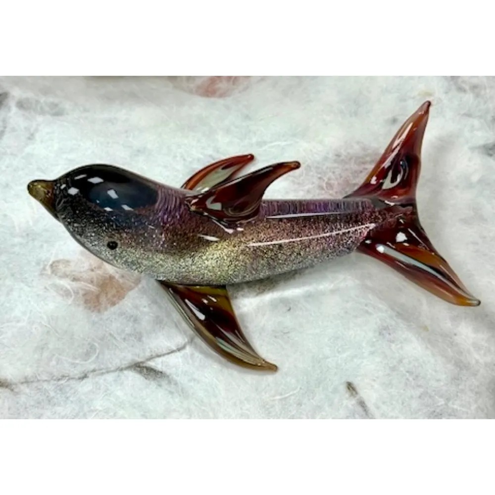 Hand Blown Glass Sculpture - Large - Dolphin - Image 5