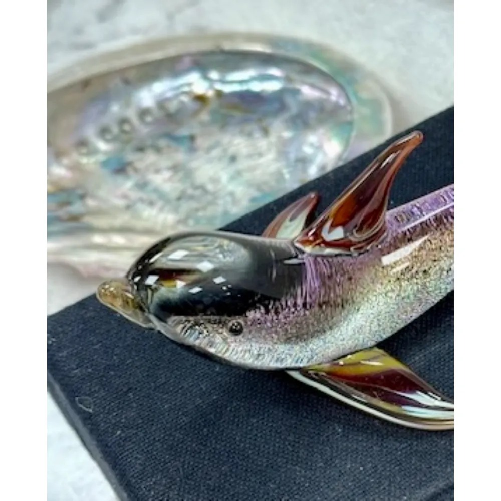 Hand Blown Glass Sculpture - Large - Dolphin - Image 2