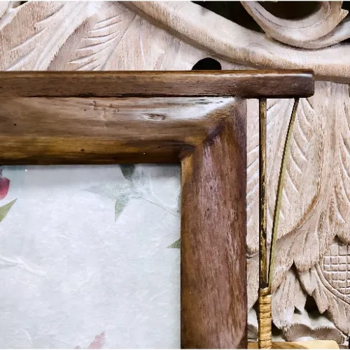 Teak Photo Frame with Rattan - 7"x5" - Image 5