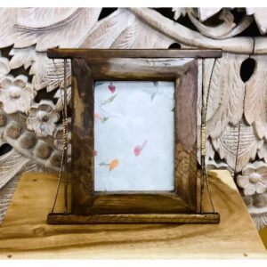 Teak Photo Frame with Rattan - 8"x6"