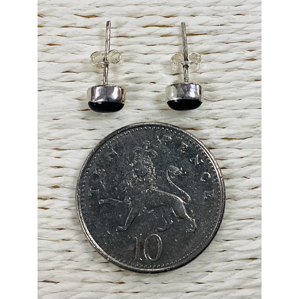 Black Onyx Studs - Oval - Image 5