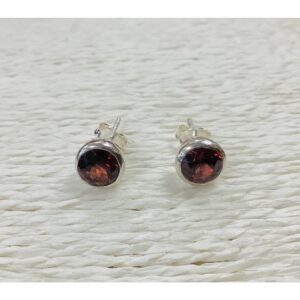 Garnet Studs - Round - Med