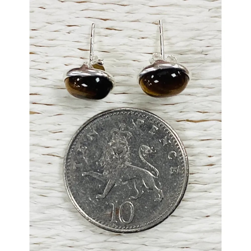 Tigers Eye Studs - Oval Small - Image 5