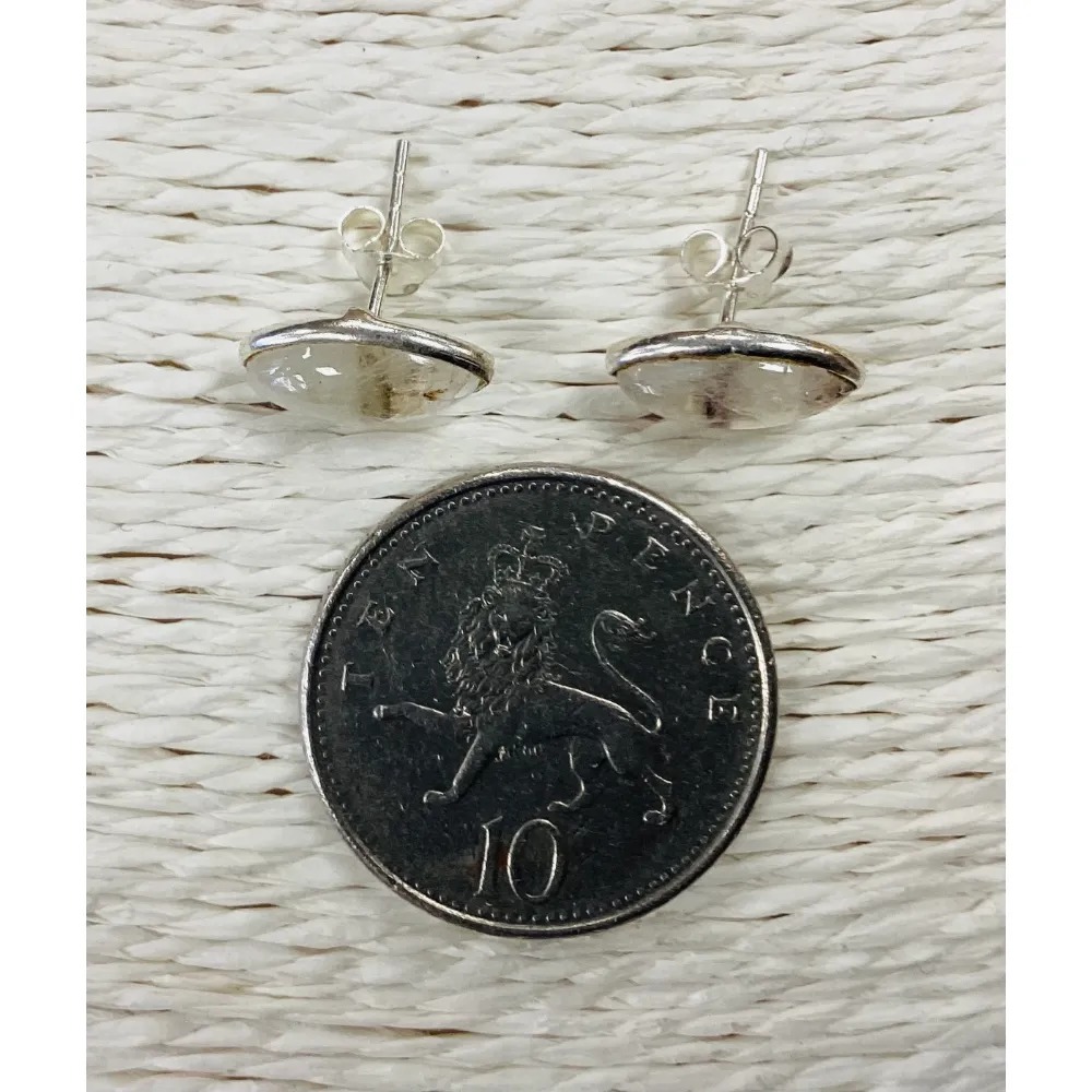 Rainbow Moonstone Studs - Eye Large - Image 5