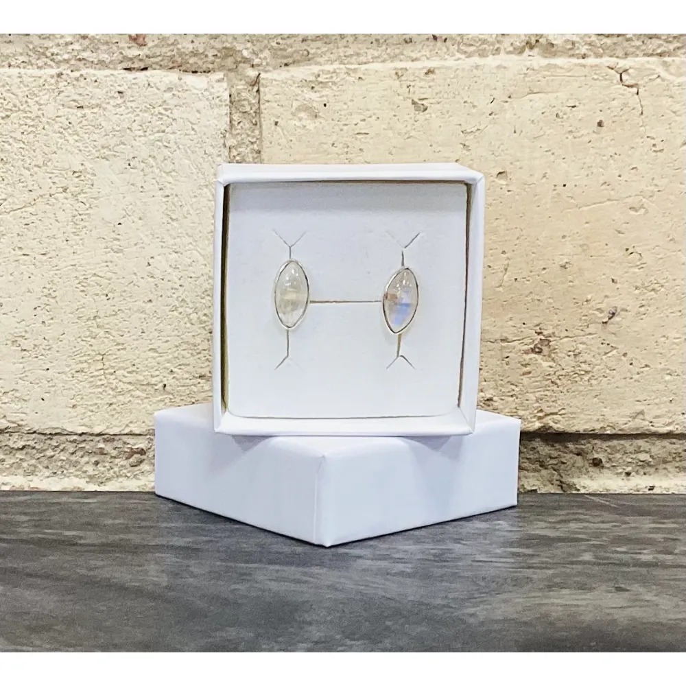 Rainbow Moonstone Studs - Eye Large - Image 4