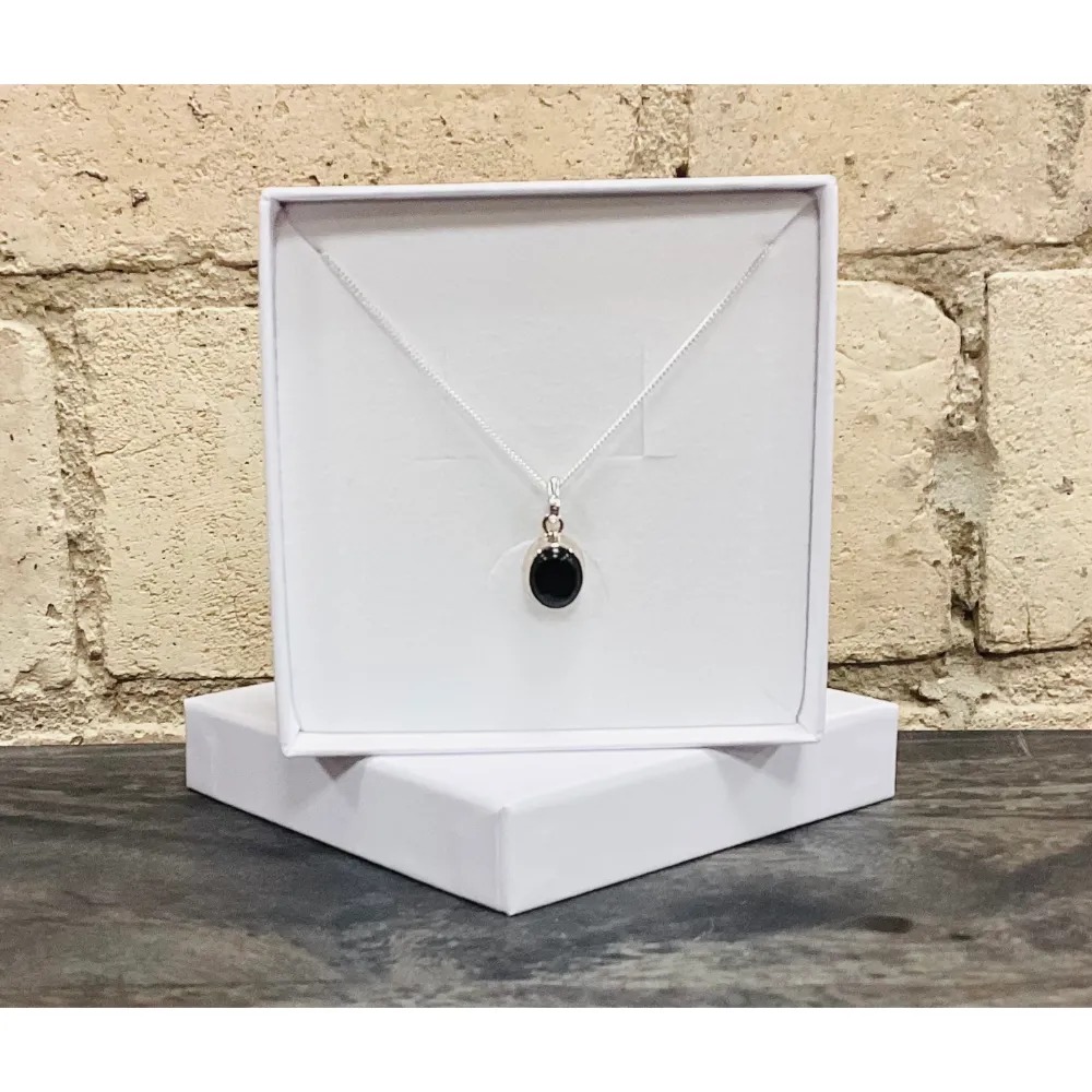 Black Onyx Pendant - Small Oval - Image 3