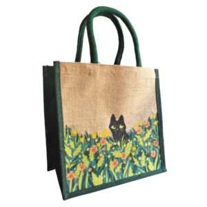 Jute Bag - Black Cat