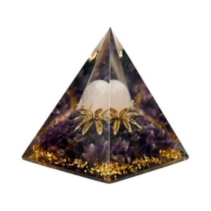 Orgone Pyramid Amethyst Lotus 9x7cm
