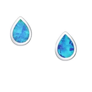 Blue Opalite Studs - Tear Shape