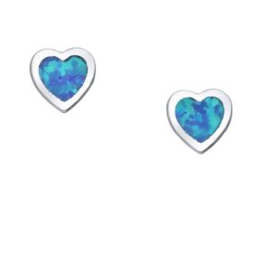 Blue Opalite Studs - Heart