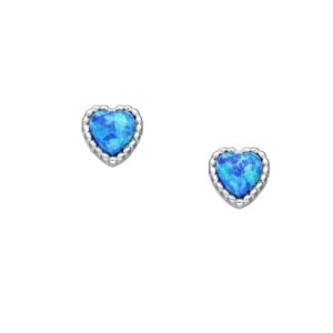 Blue Opalite Studs - Heart