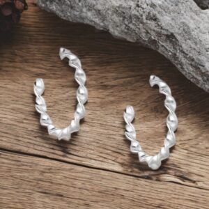 Silver Hoops - Twist