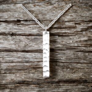Silver Pendant - Hammered Bar