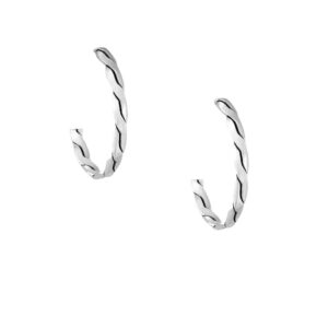 Silver Hoops - Flat Twist