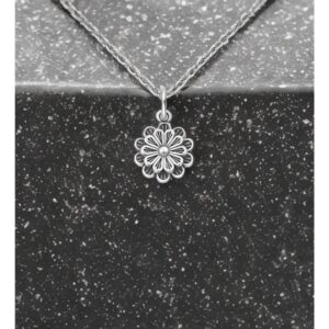 Silver Pendant- 3D Flower