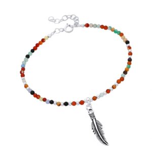 Mix Bracelet- Mix Stone & Feather