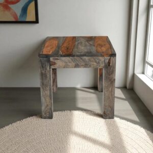 Modern Grey Washed Sheesham Lamp Table