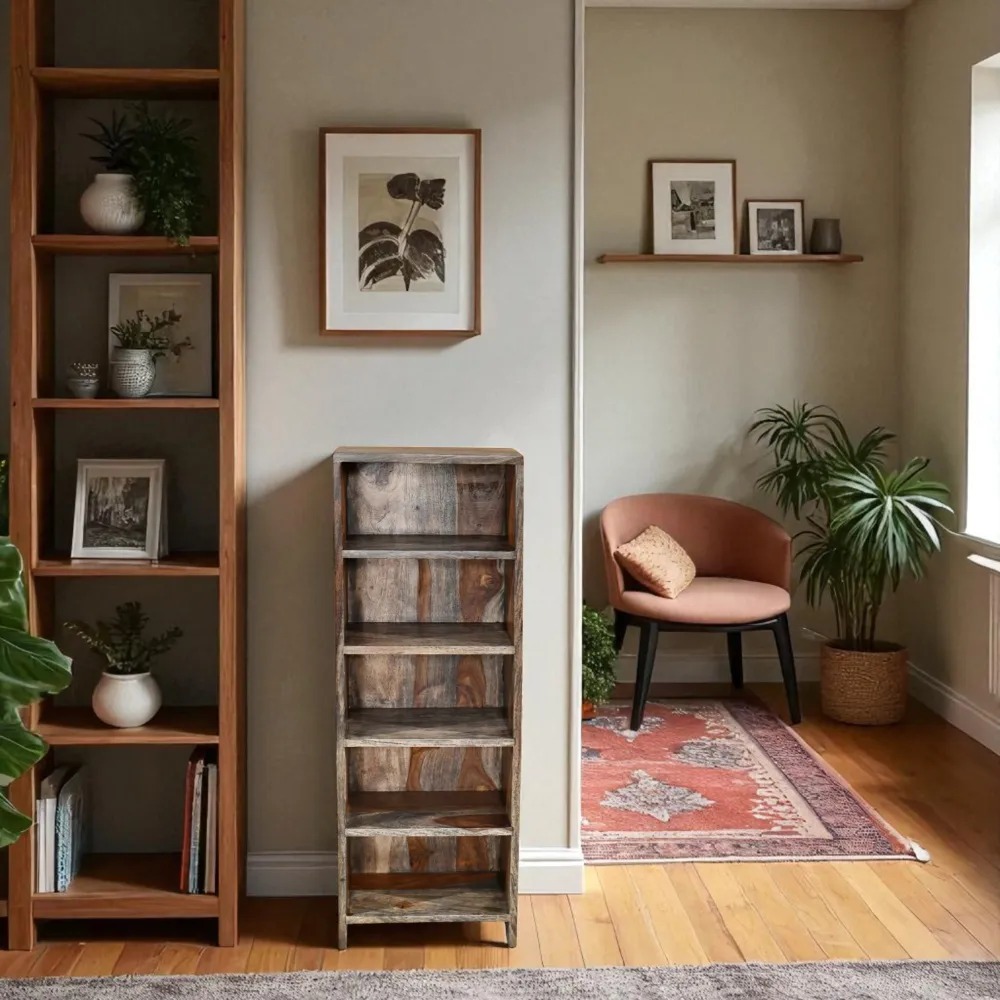 Modern Grey Washed Sheesham DVD/CD Rack