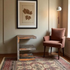 Modern Grey Washed Sheesham E Shelving Unit