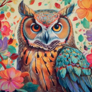 Greetings Card - Colourful Owl