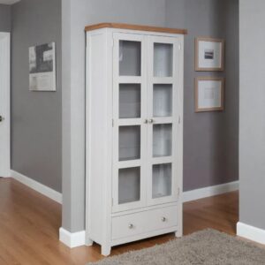 Cottage Oak Display Cabinet - French Grey