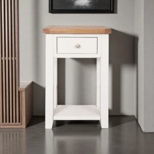 Cottage Oak Console Table - 3 Drawer - White
