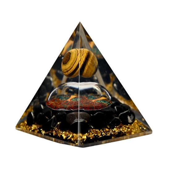 Orgone Pyramid - Black Tourmaline / Tigers Eye