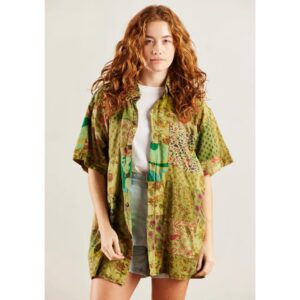 Shirt - Patchwork Floral - Green - Sm