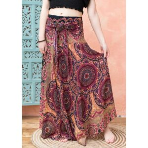 Maxi Skirt - Mandala Print - Black