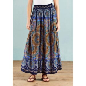 Long Skirt - Mandala Print - Sky Blue