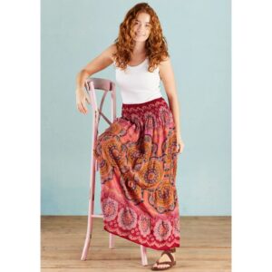 Long Skirt - Mandala Print - Pink