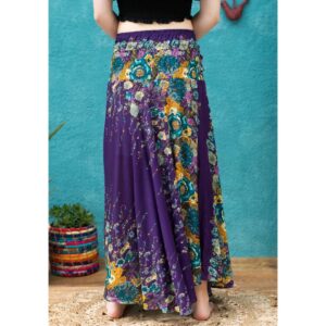 Maxi Skirt - Floral Print - Purple
