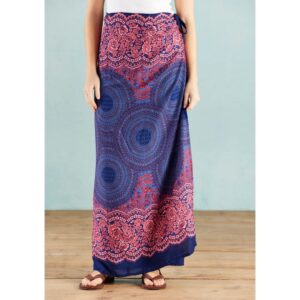 Wrap Maxi Skirt - Mandala Print - Blue