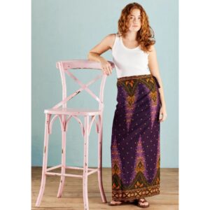 Maxi Skirt - Peacock Print - Purple