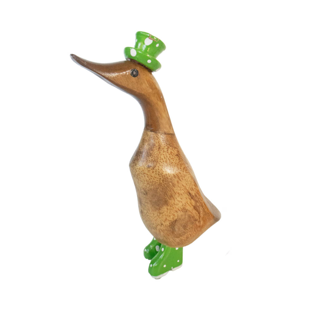 Bamboo Root Duck - Green Hat and Boots - 27cm
