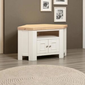 Regal Oak Corner TV Unit - White