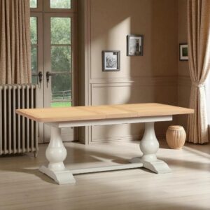Regal Oak Extending Dining Table - 1.30m - White